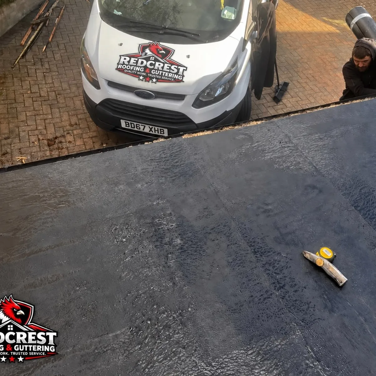 Completed flat roof