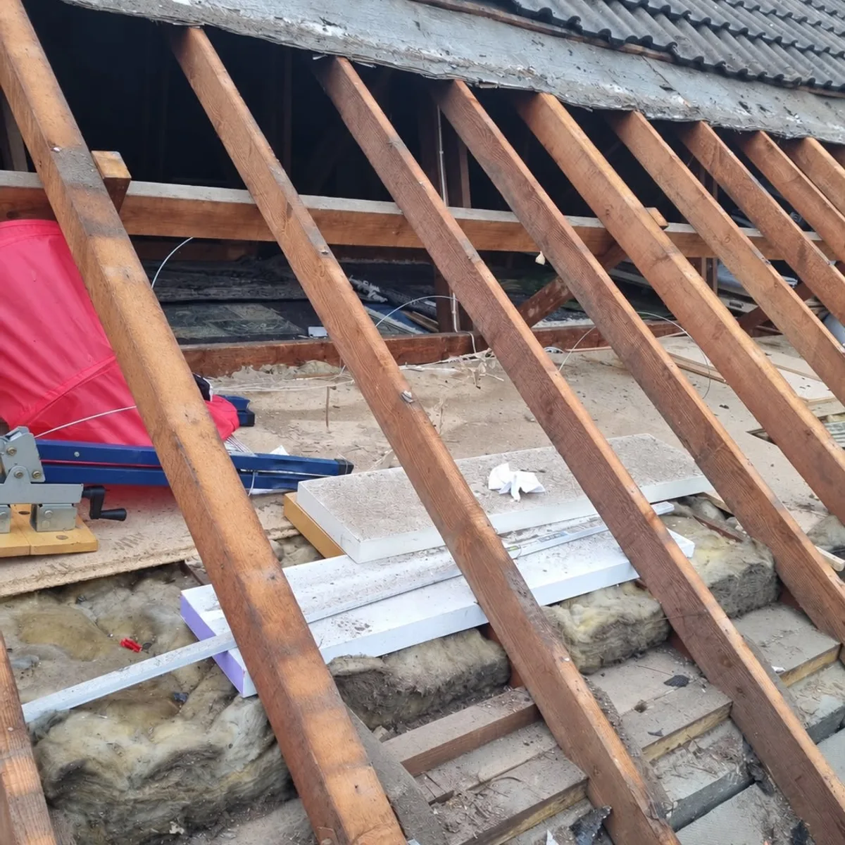 Stripped roof rafters