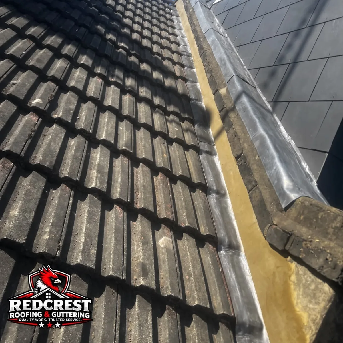 Newly finished tiled roof