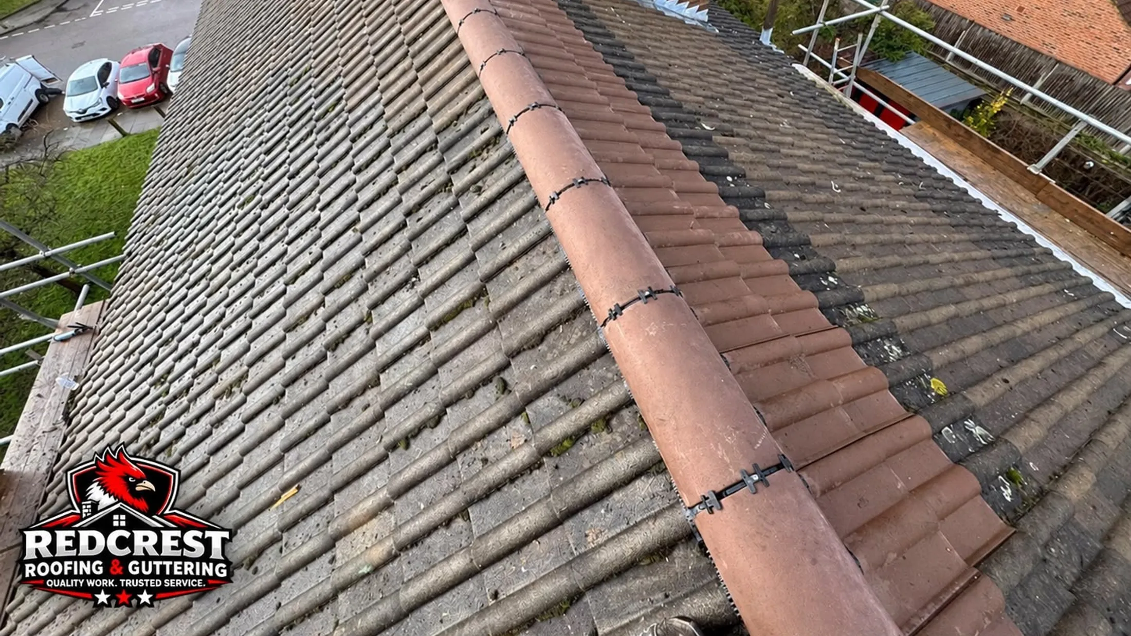 A finished tiled roof by Redcrest Roofing & Guttering